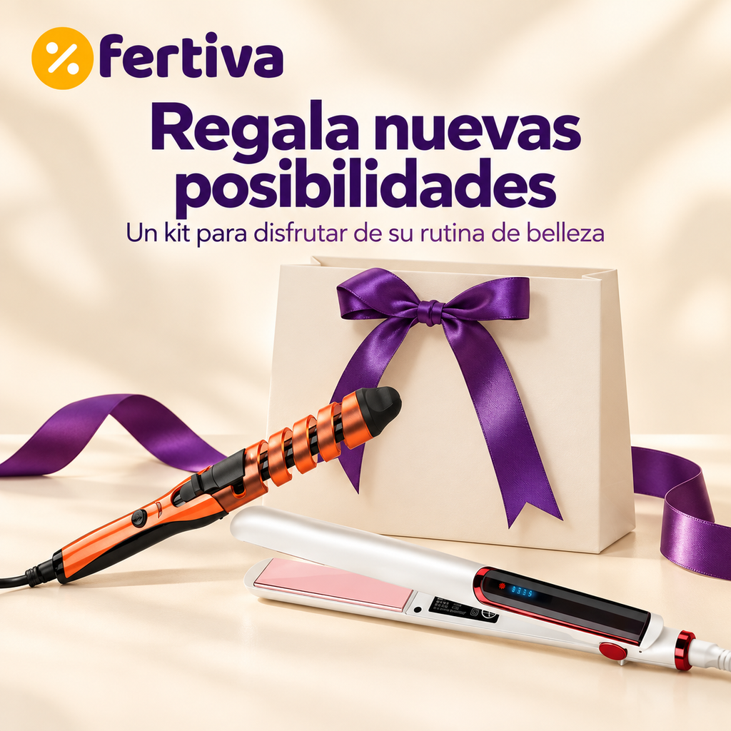 Pack Plancha Alisadora Mini + Rizador Espiral de Cerámica