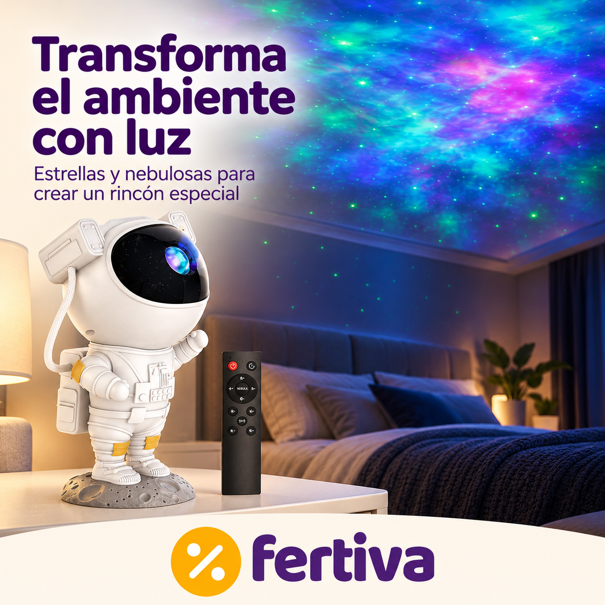 Proyector Astronauta Galaxia con Mando