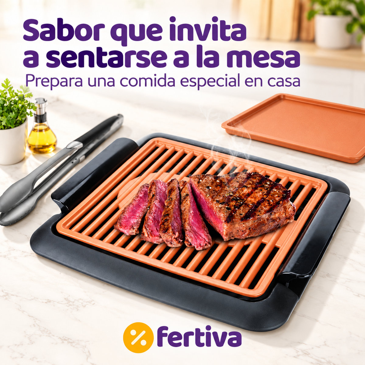 Grill Eléctrico Sin Humo con Revestimiento Cobre