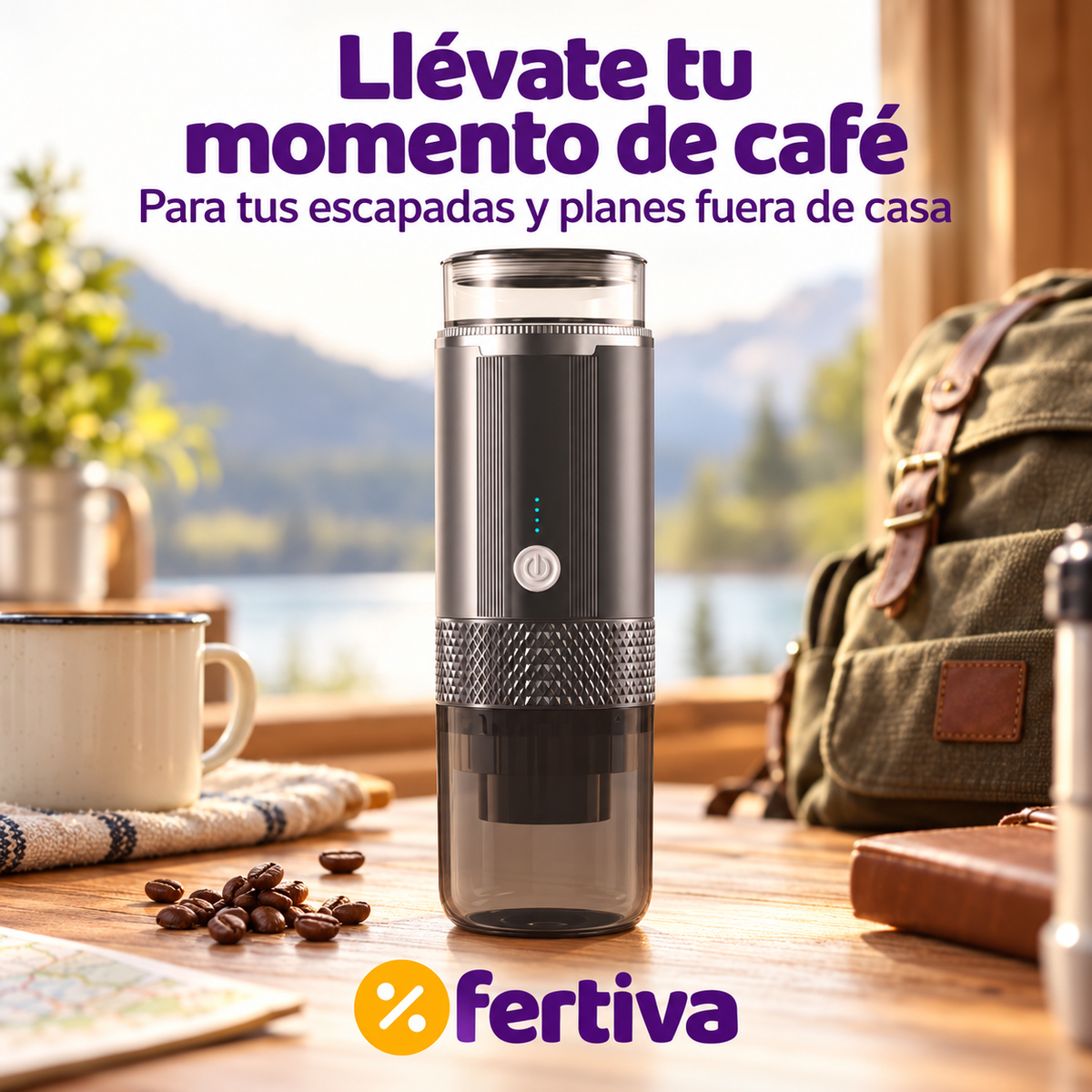 Cafetera Portátil Recargable para Cápsulas y Café Molido
