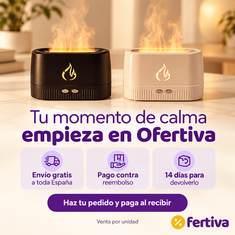 Humidificador Efecto Llama con Luz LED