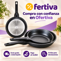Set 3 Sartenes Efecto Piedra Aptas para Inducción