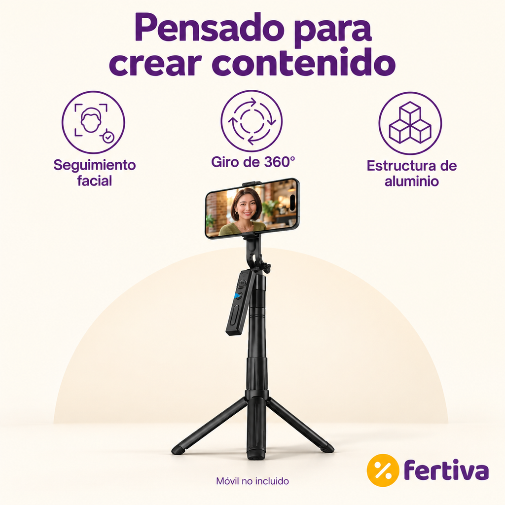 Palo Selfie Inteligente con Seguimiento Facial 1,92 m