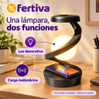 Lámpara Luna Levitante con Cargador Inalámbrico